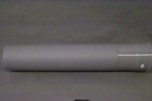 Graues Abgasrohr, gerade Form, auf neutralem Hintergrund. Hersteller Brötje. Keine spezifischen Maße oder Details erkennbar.