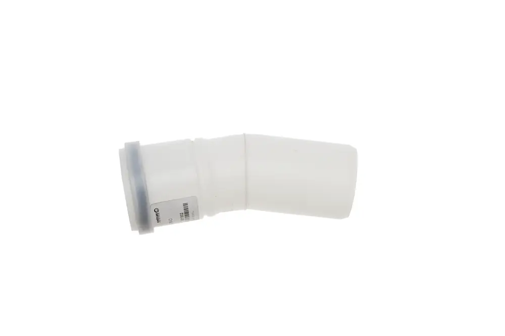 Weißer Rohrbogen von Brötje, gefertigt aus Kunststoff, mit einer gebogenen Form für Anschlussanwendungen. Ideal für Sanitärinstallationen.