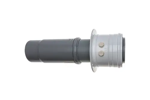 Abgasleitung mit grauem Adapter von Brötje, zylindrische Form, mit Befestigungsplätzen, geeignet für den Anschluss an ein Abgassystem.
