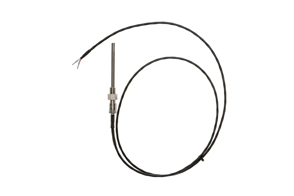 Abgasfühler mit einem Metallfühler und elektrischen Anschlüssen. Das Produkt ist von der Marke Brötje.