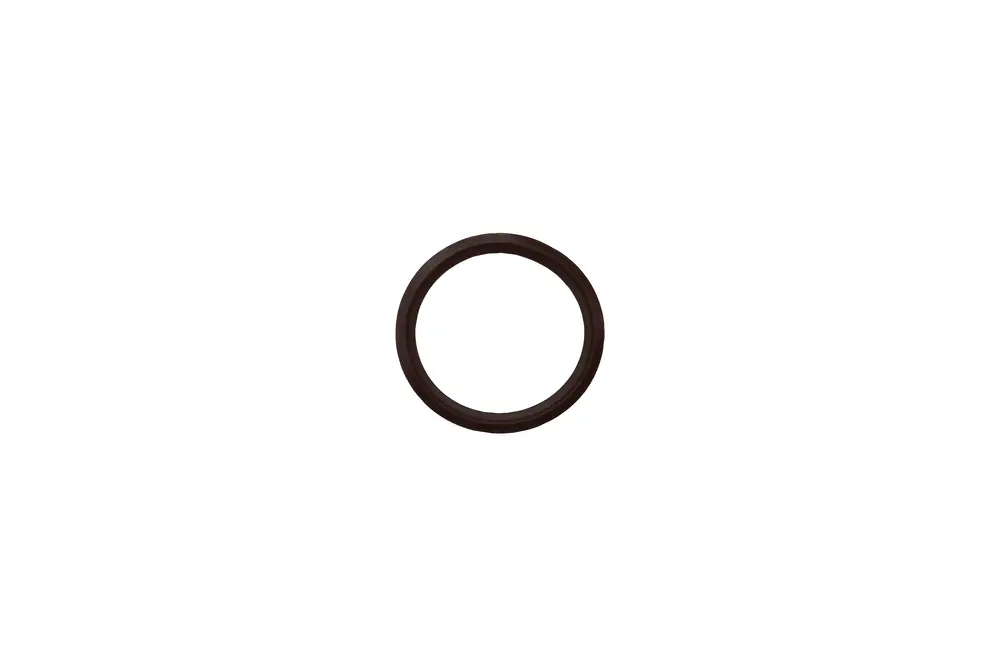 Brötje Dichtung in Form eines schmalen Rings, dunkelbraun, auf weißem Hintergrund, entworfen für die Abgasmündung eines Flex-Systems.
