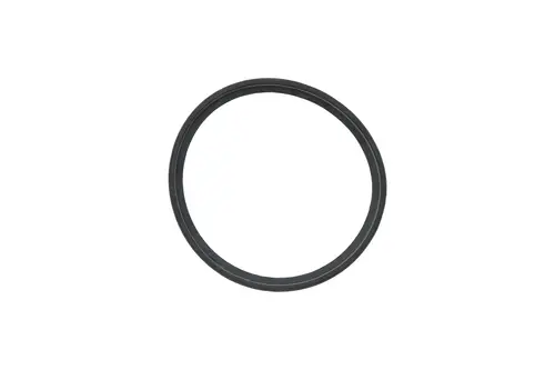 Schwarze Dichtung in runder Form, geeignet für Abgasanschluss. Produkt von Brötje, dargestellt vor einem weißen Hintergrund.