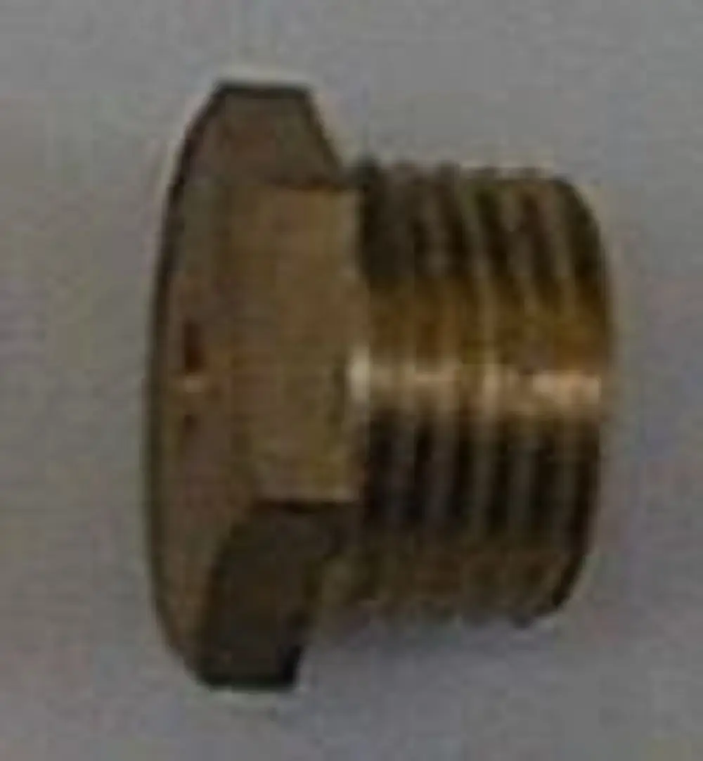 Brötje-Gasdüse aus Metall mit genormtem Gewinde. Die Düse hat eine sechseckige Form und eine glatte Oberfläche, geeignet für gasbetriebene Anwendungen.