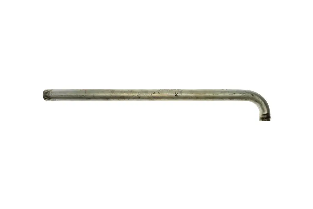 Gasanschlussrohr mit einem gebogenen Ende, hergestellt von Brötje. Das Rohr hat Gewinde an beiden Enden und ist aus metallischem Material gefertigt.