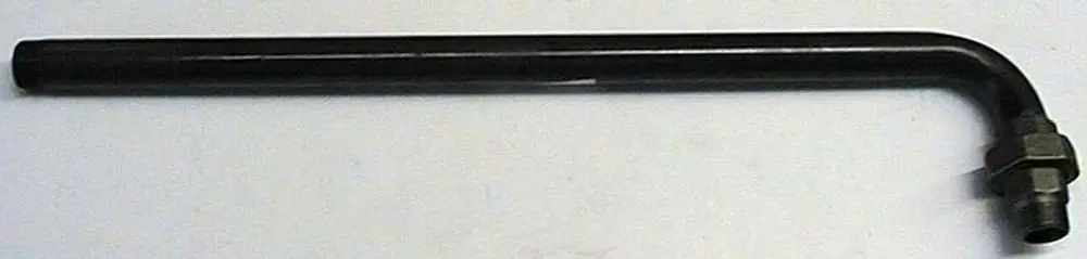 Brötje Gasanschlussrohr mit gebogenem Ende und Anschlussstück, geeignet für die Installation von Gasleitungen in Heizungsanlagen.