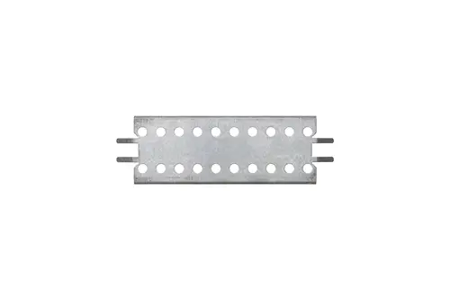 Drosselblech von Brötje aus Metall mit mehreren Löchern und seitlichen Einschnitten, geeignet für spezifische Heizsysteme.