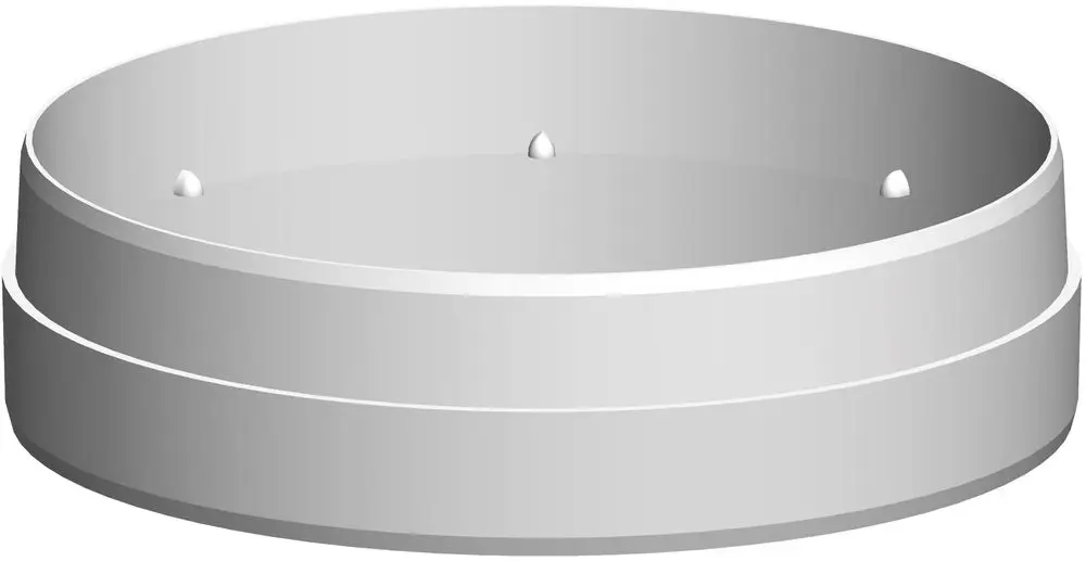 Weißer Adapter mit erhöhter Kante und drei kleinen Erhebungen im Inneren. Geeignet für Verbindungsanwendungen. Hergestellt von ATEC.