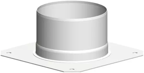 Verankerungselement aus Edelstahl in zylindrischer Form mit quadratischer Basisplatte. Produkt von ATEC, geeignet für verschiedene Anwendungen.