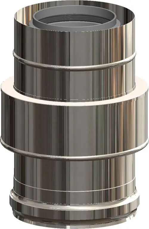 Edelstahlrohr mit glatter Oberfläche, zylindrischer Form, geeignet für die Lüftungstechnik, produziert von ATEC.