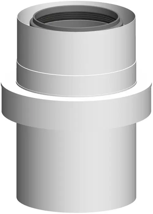 Robustes Luftrohr in Edelstahloptik, mit beidseitigen Anschlussmöglichkeiten, genutzt für optimale Luftzirkulation. Produkt von ATEC.