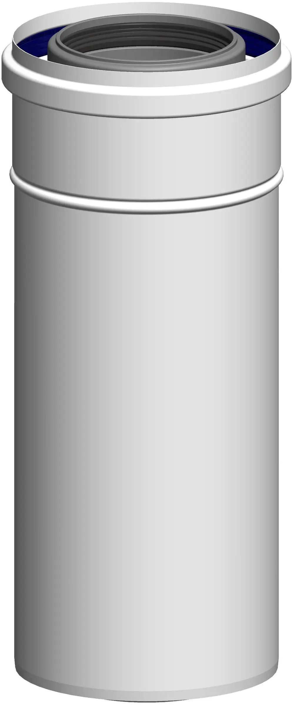 Weißer zylindrischer Behälter mit schmalem Rand und grauer Innenfläche. Produkt von ATEC, geeignet für Anwendungen mit einem Durchmesser von 255 mm.