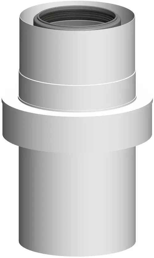 Edelstahlrohr mit einem schwarzen Innenring, hergestellt von ATEC, für Lüftungszwecke, mit verstärktem Rohransatz und nahtlosem Design.