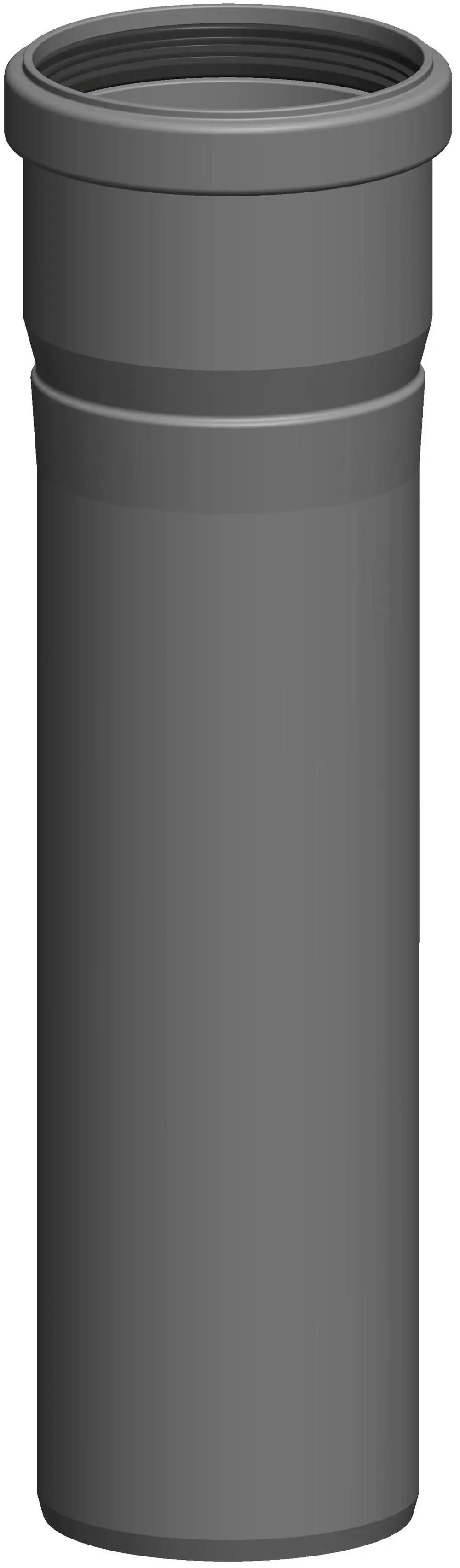 Graues einwandiges Rohr von ATEC, zylindrisch, mit gewellter Oberflächenstruktur, geeignet für Verbindungszwecke in Installationen.