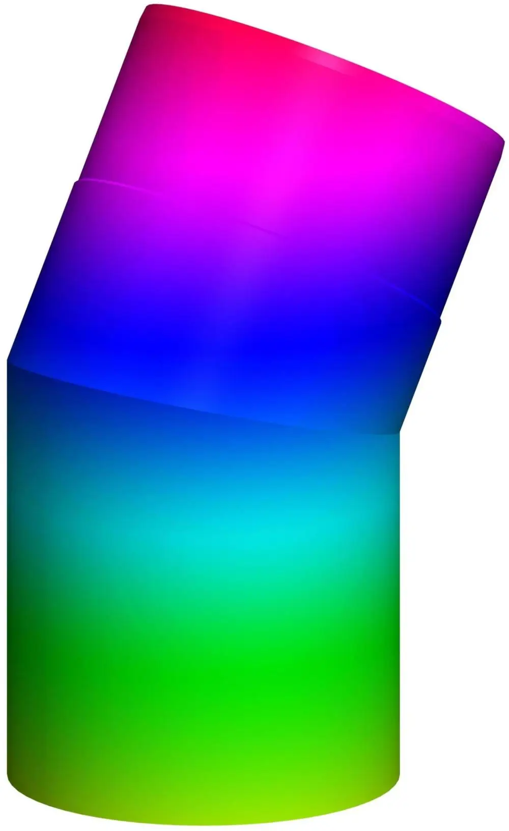 Farbig gestalteter, gebogener Rohrabschnitt, möglicherweise aus Edelstahl, präsentiert in einem grafischen Design. ATEC bleibt als Marke visuell präsent.