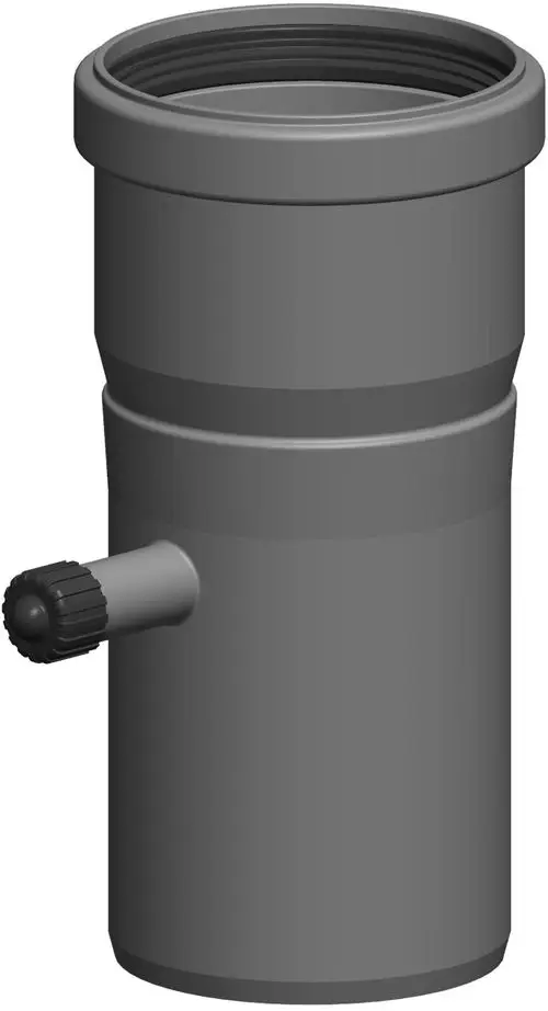 Graues Messelement mit einem Variostopfen an der Seite, hergestellt von ATEC, für verschiedene Einsatzmöglichkeiten in der Hydraulik und Messtechnik.