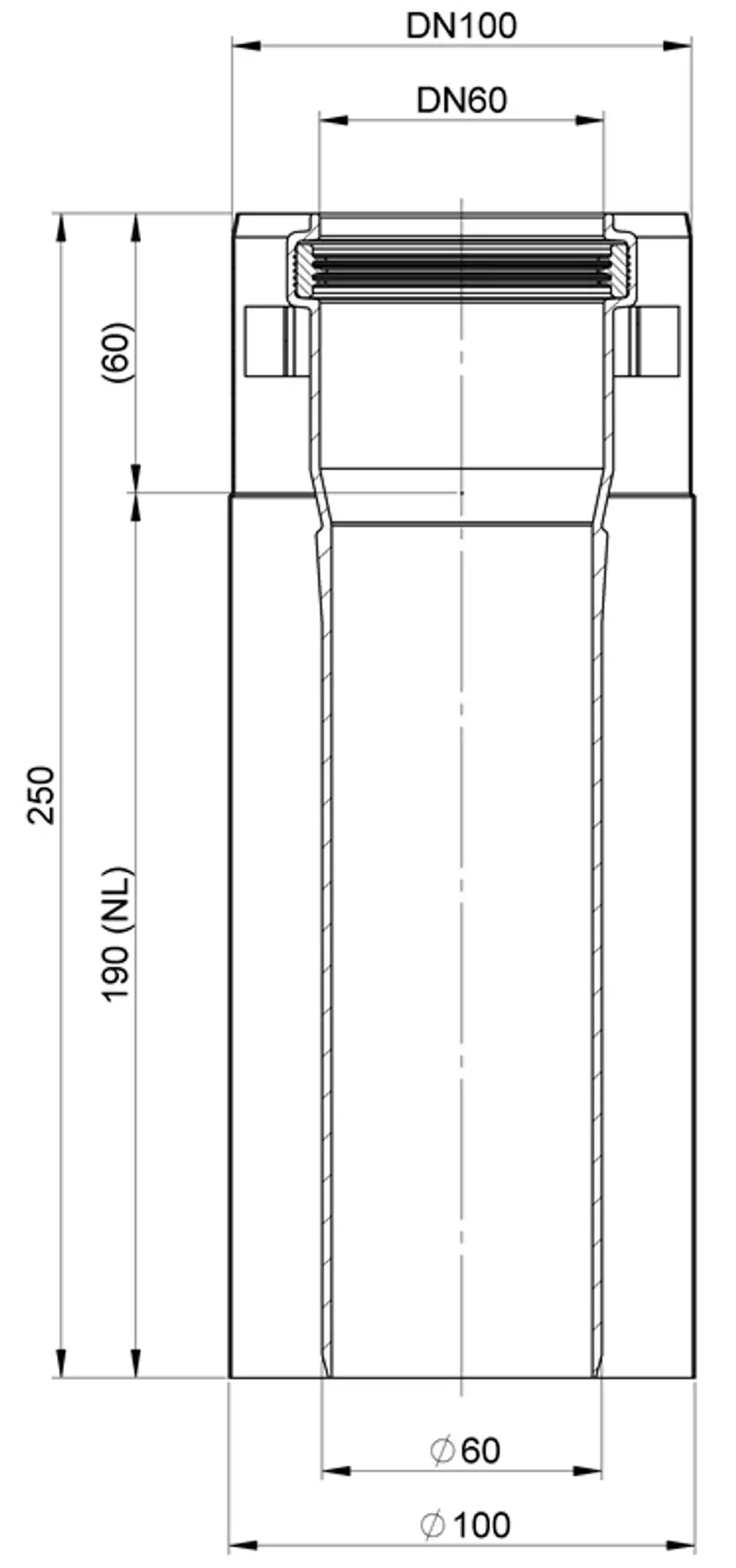 Edelstahlrohr mit unterschiedlichen Durchmessern, geeignet für technische Anwendungen. Produkt von ATEC mit klaren Kanten und präzisen Maßen.