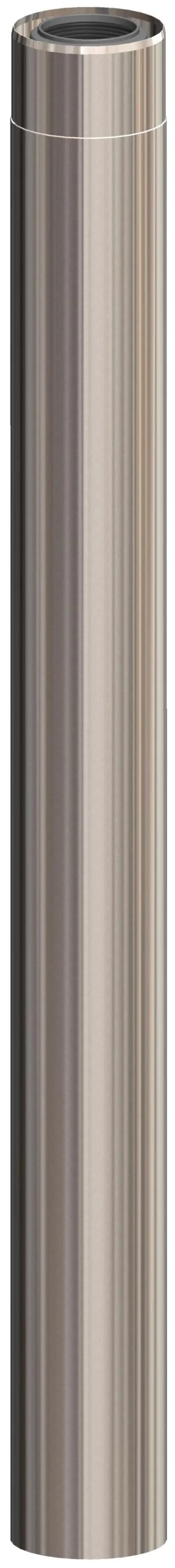 Edelstahlrohr mit gebürsteter Oberfläche, zylindrisch und vertikal ausgerichtet. ATEC-Produkt, geeignet für technische Anwendungen.