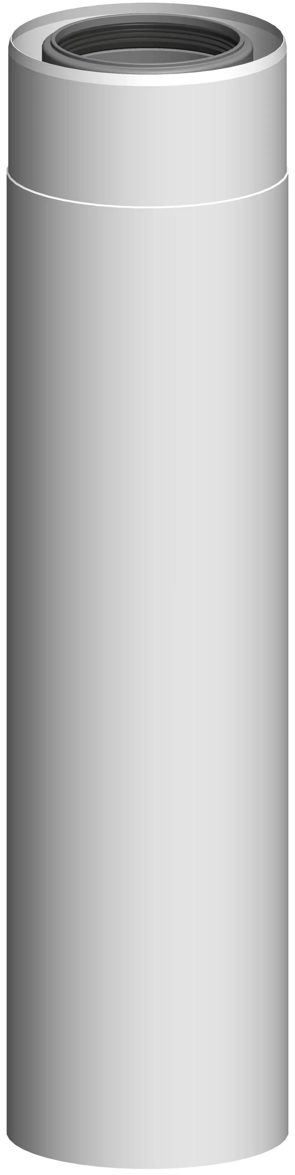 Weiß beschichtetes Rohrelement von ATEC, zylindrische Form mit geradem Schnitt, geeignet für individuelle Kürzungen und Installation.