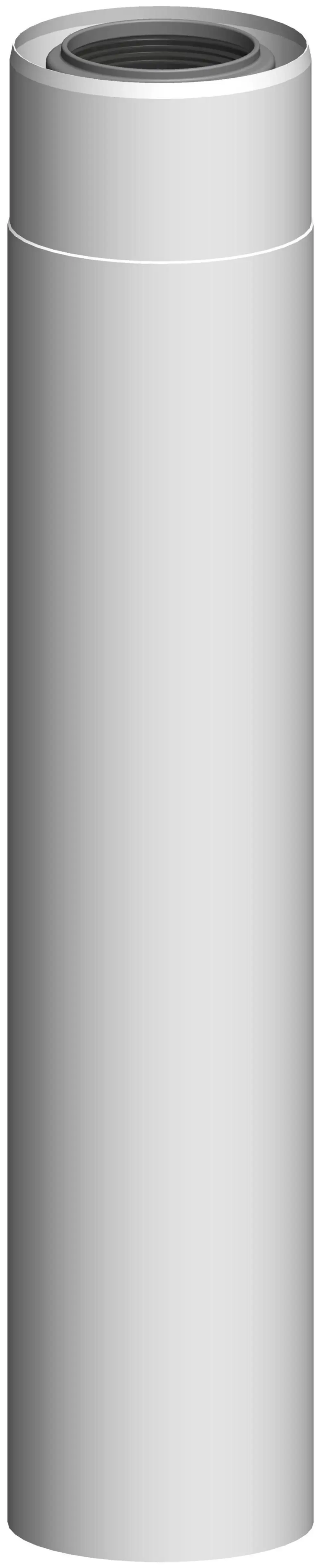 Edelstahlrohr in Weiß von ATEC. Zylinderförmiges Element mit durchgehend glatter Oberfläche, ohne erkennbare Maße oder spezifische Details.