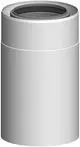 ATEC-Rohrelement-DN100-150-L190mm-Edelstahl-weiss-beschichtet-kuerzbar-712717
