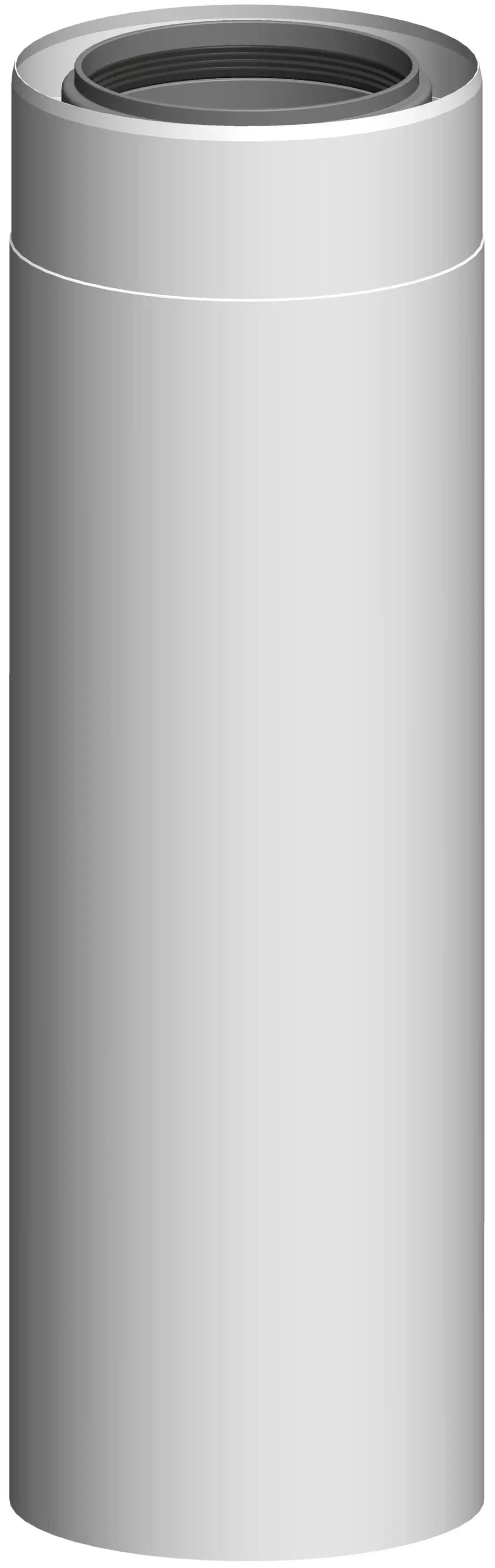 Weißes zylindrisches Rohr mit gewelltem oberen Rand, hergestellt von ATEC, geeignet für installationsbezogene Anwendungen in der Haustechnik.