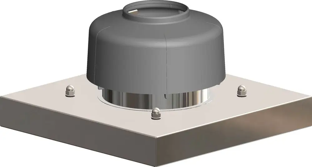 ATEC Abdeckplatte mit schwarzer Kopfverkleidung auf einer quadratischen Metallbasis, geeignet für einen Schacht.