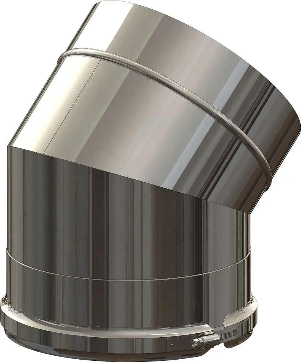 Edelstahl-Rohrbogen in schräger Form mit glatter Oberfläche, montiert auf einer Basis, Produkt von ATEC.