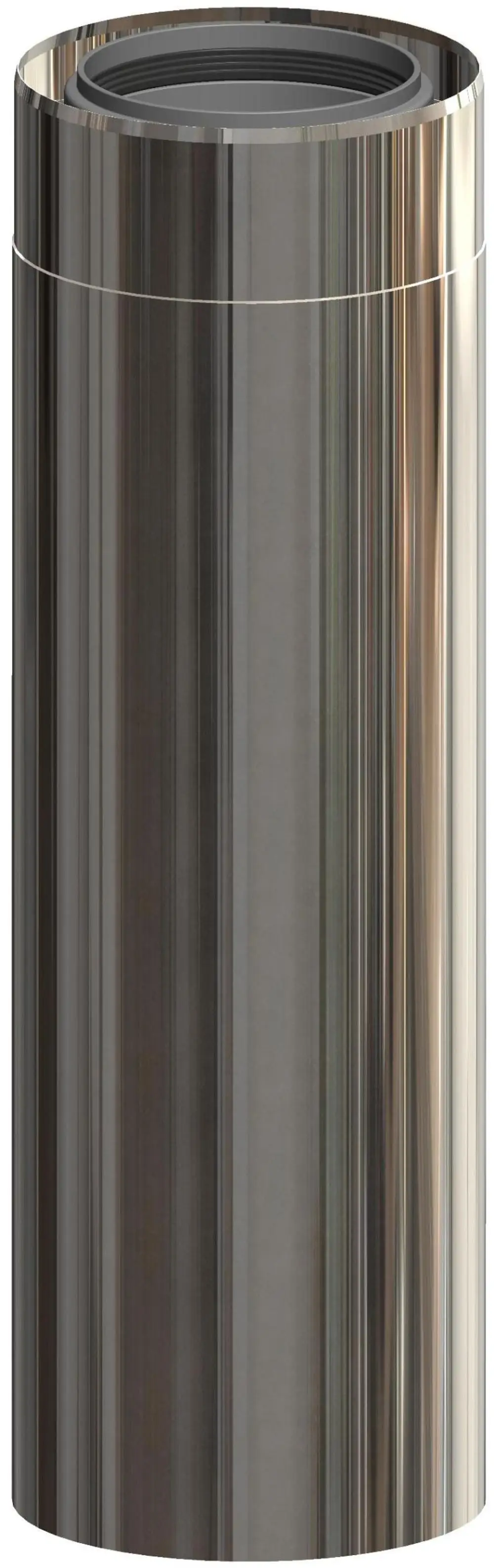 Edelstahlrohr mit glatter Oberfläche, zylindrisch, rund, von ATEC. Ideal für Anwendungen im Sanitärbereich oder der Lüftungsinstallation.