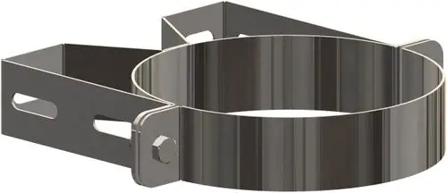 Wandabstandhalter aus Edelstahl mit runder Halterung und seitlichem Befestigungselement. Produkt von ATEC zur stabilen Montage in Anwendungen mit DN-Rohren.