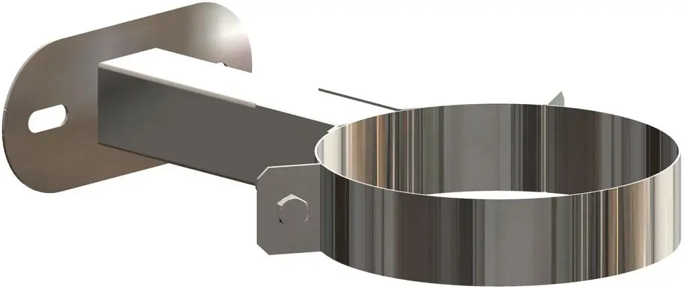 Wandabstandhalter aus Edelstahl von ATEC, bestehend aus einer Halterung und einem ringförmigen Element, zur möglichen Befestigung an Wänden.