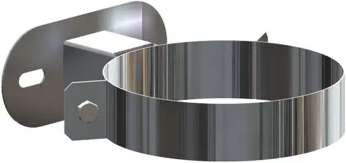 Wandabstandshalter aus Edelstahl mit Halterung, hergestellt von ATEC. Das Produkt zeigt eine runde, schmale Form zur Befestigung an Wänden.