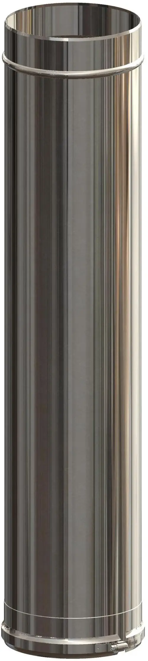 Edelstahlrohr mit rundem Querschnitt, ATEC Mündungsverlängerung, ohne erkennbare Maße oder spezifische Details. Elegant und schlicht in einer metallischen Optik.
