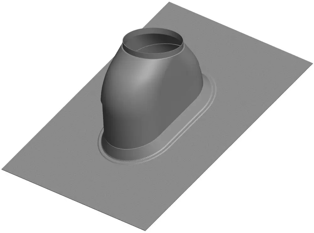 Schrägdachpfanne aus Kunststoff von ATEC, mit hohem Ansatz, auf flachem Untergrund montiert. Design zur Ableitung von Regenwasser.