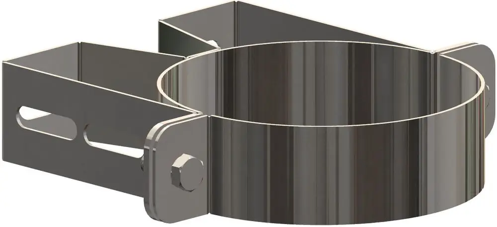 Edelstahl-V4A Wandabstandhalter mit einem runden, metallischen Halter und zwei langen Haltearmen, hergestellt von ATEC.