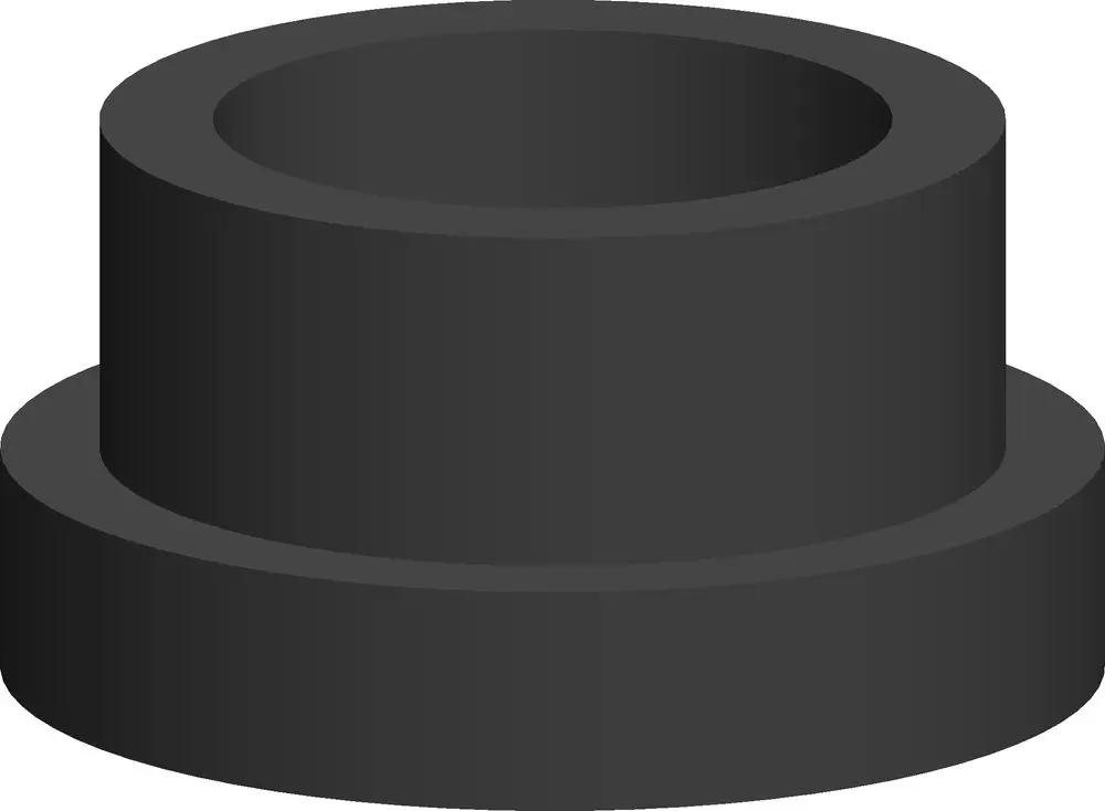 Schwarze Dichtung von ATEC, zylindrische Form mit innerem und äußerem Durchmesser, geeignet für Rohrverbindungen.