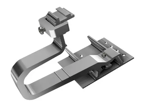 Dachhaken von SL Rack aus Aluminium, gefertigt für die Montage auf Dächern, mit einer verstellbaren Bauhöhe und ausgelegter Konstruktion zur hohen Schneelast.