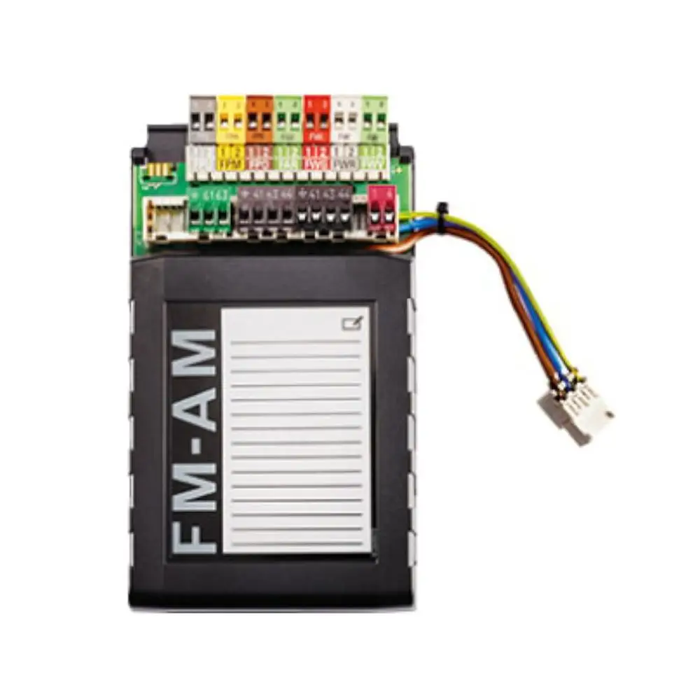 Funktionsmodul von Buderus zur Einbindung alternativer Wärmeerzeugung. Ansicht der elektronischen Komponenten und Anschlussmöglichkeiten.