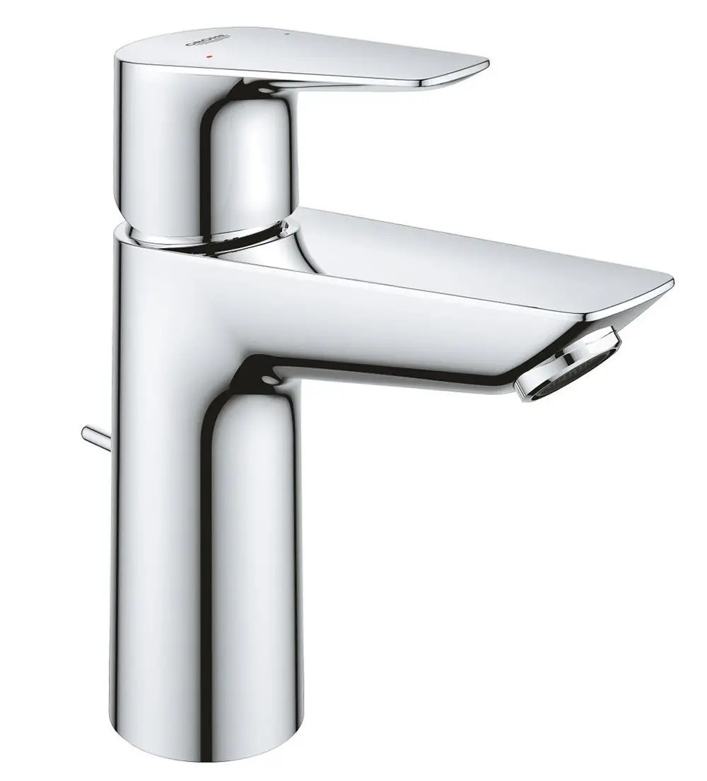 GROHE Wasserhahn mit einem modernen Design aus verchromtem Material. Einhebelbedienung und Auslauf mit integriertem Luftsprudler für effizienten Wasserfluss.