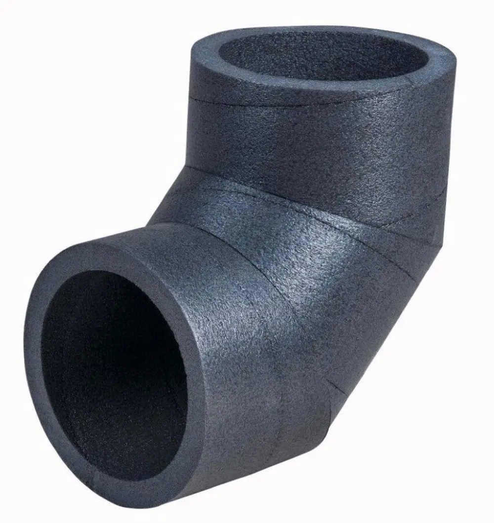 Drehbarer Rohrbogen aus Kunststoff mit zwei Öffnungen, hergestellt von Pluggit. Das Produkt hat eine matte Oberfläche und dient zur Verbindung von Rohren in Installationen.