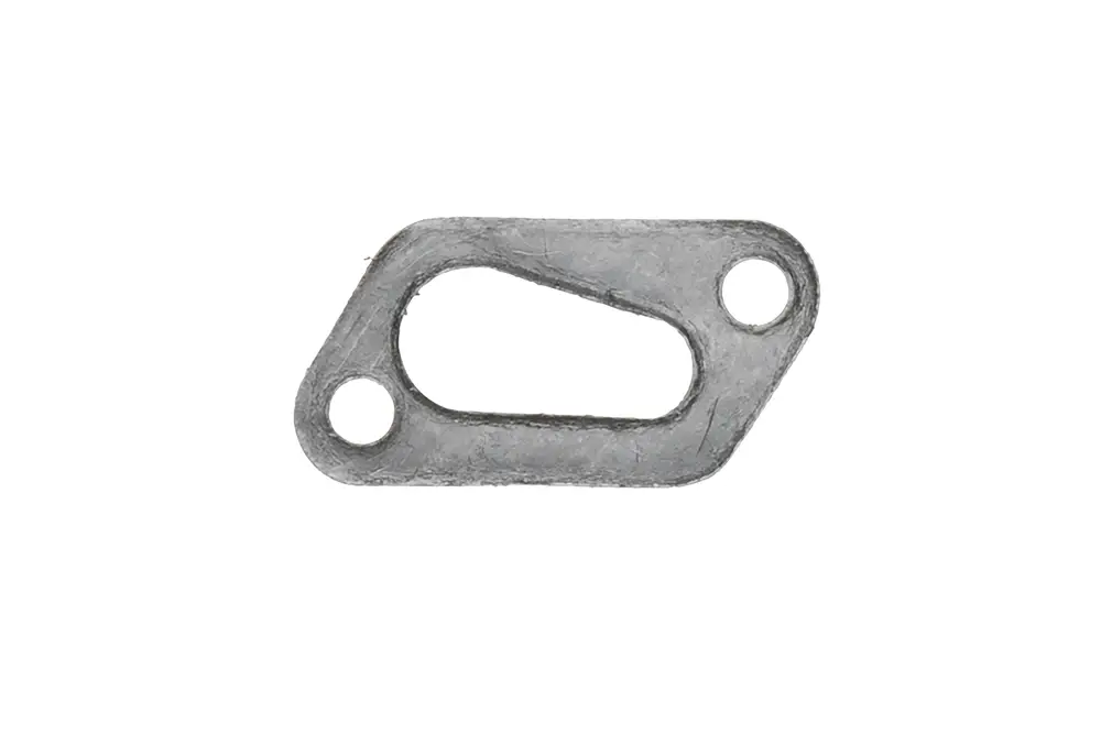 Brötje Dichtung, flache Metallplatte mit zwei Löchern, dient zur Abdichtung eines Bauteils.