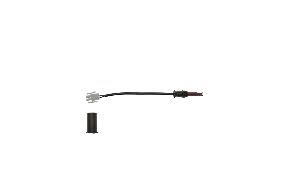 Brötje Fotowiderstand mit angeschlossenem Kabel, einem schwarzen Stopfen und einem Adapter. Schaltereinheit zur Montage in Heizungsanlagen.
