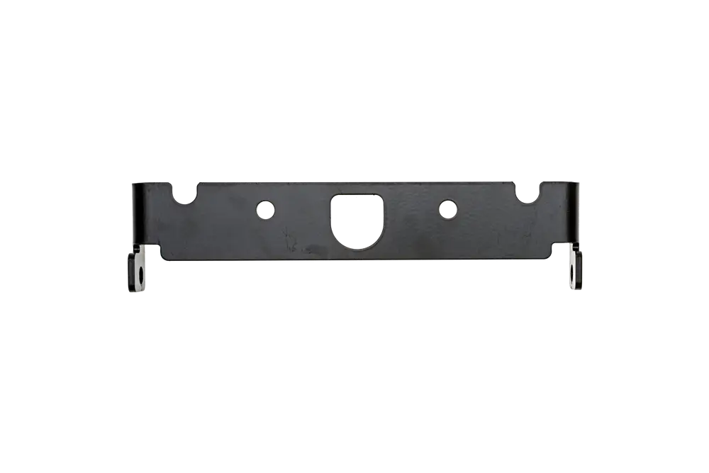 Schwarzer Scharnierblock von Brötje mit mehreren Bohrungen zur Befestigung. Er zeigt ein einfaches, funktionales Design ohne erkennbare Maße.