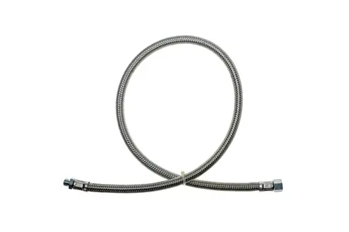 Ein flexibler Metallzuleitungsschlauch von Brötje mit zwei Anschlussenden. Der Schlauch ist gewellt und sorgt für eine sichere Verbindung in Heizungsanlagen.