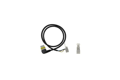 Netzkabel mit einem abgewinkelten Stecker und einem weiteren Anschluss. Teil des Brötje-Produkts, geeignet für elektrische Verbindungen in Heizsystemen.