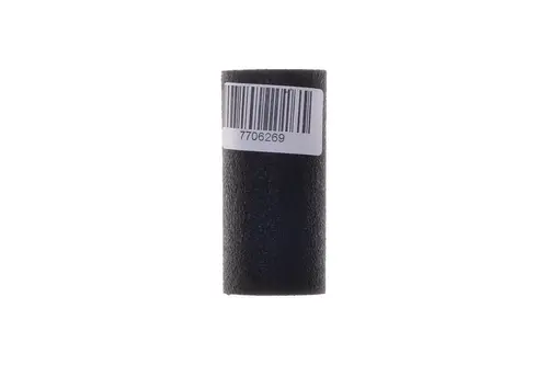 Schwarzes Isoliermaterial von Brötje in zylindrischer Form mit einem Barcode-Etikett an der Seite, geeignet für Heizungsrücklaufleitungen.