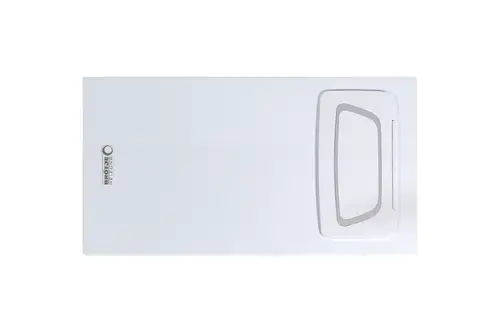 Weißes Gehäuse von Brötje mit gefräster Griffmulde, flache Oberfläche, geeignet zur Verwendung als Abdeckung oder Haube für technische Geräte.