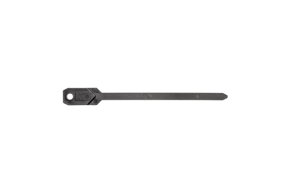 Schwarzfarbener Reinigungsstab von Brötje mit flacher Spitze und Befestigungslasche, geeignet für Reinigungszwecke in technischen Anwendungsbereichen.