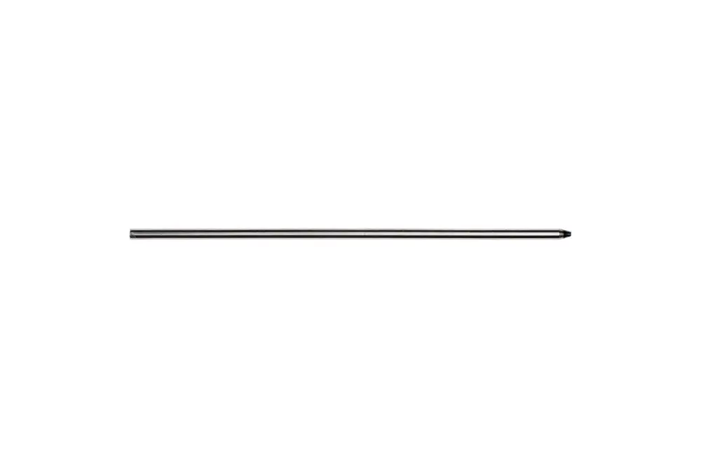 Langer, schmaler Stift aus Metall, präsentiert auf weißem Hintergrund. Möglicherweise Teil einer Regelungsbox von Brötje.