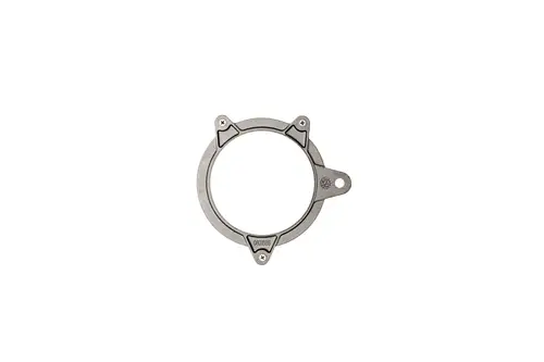 Brennerflansch aus Metall mit runder Öffnung und mehreren Befestigungslöchern, hergestellt von Brötje.
