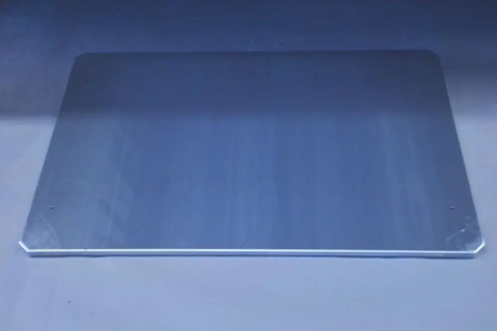 Aluminiumplatte mit glatter Oberfläche, rechteckig, an den Ecken abgerundet, mit Löchern zur Befestigung, geeignet für Brötje Wetterschutzdach.
